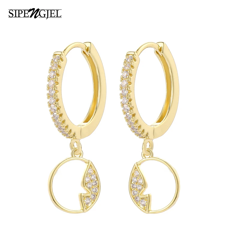 Модные геометрические овальные серьги с кубическим цирконием уникальные