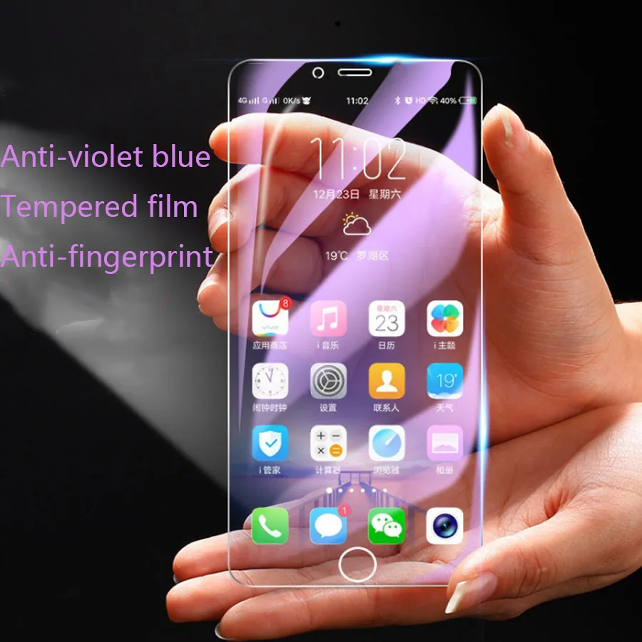 Для iphone 7 8 6 Xs Max XR X 7Plus 8Plus 11 PRO MAX Violet Anti Blu ray УФ синий фиолетовый луч Закаленное