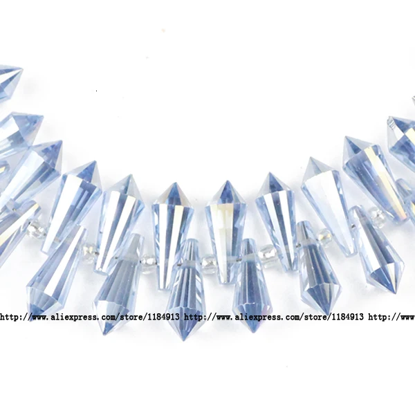 JS611 Light blue JHNBY длинные конусные подвески в форме капли Австрийские хрустальные бусины 6*15 мм 50 шт стеклянные бусины для изготовления ювелирных изделий Аксессуары для браслетов - Цвет: JS611 Light blue