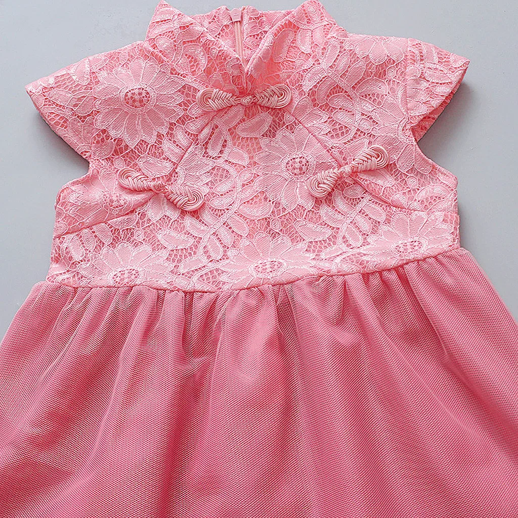 Платье для маленьких девочек Чонсам Новогоднее фатиновое платье принцессы