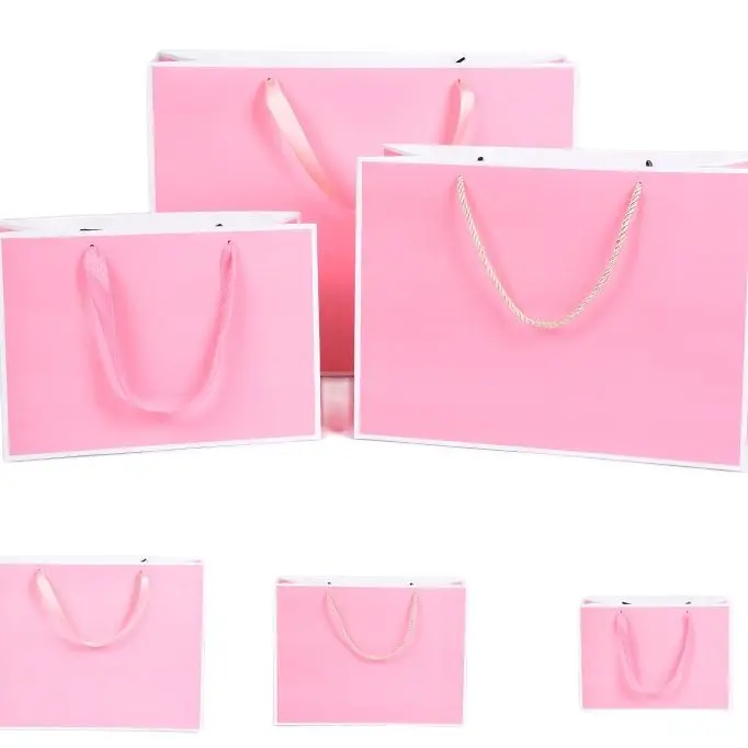 10pcs Paper Bag With Frame Border Customize 1C Logo For Promotion Clothing Gift bag packaging shopping twill wedding birthday | Дом и сад