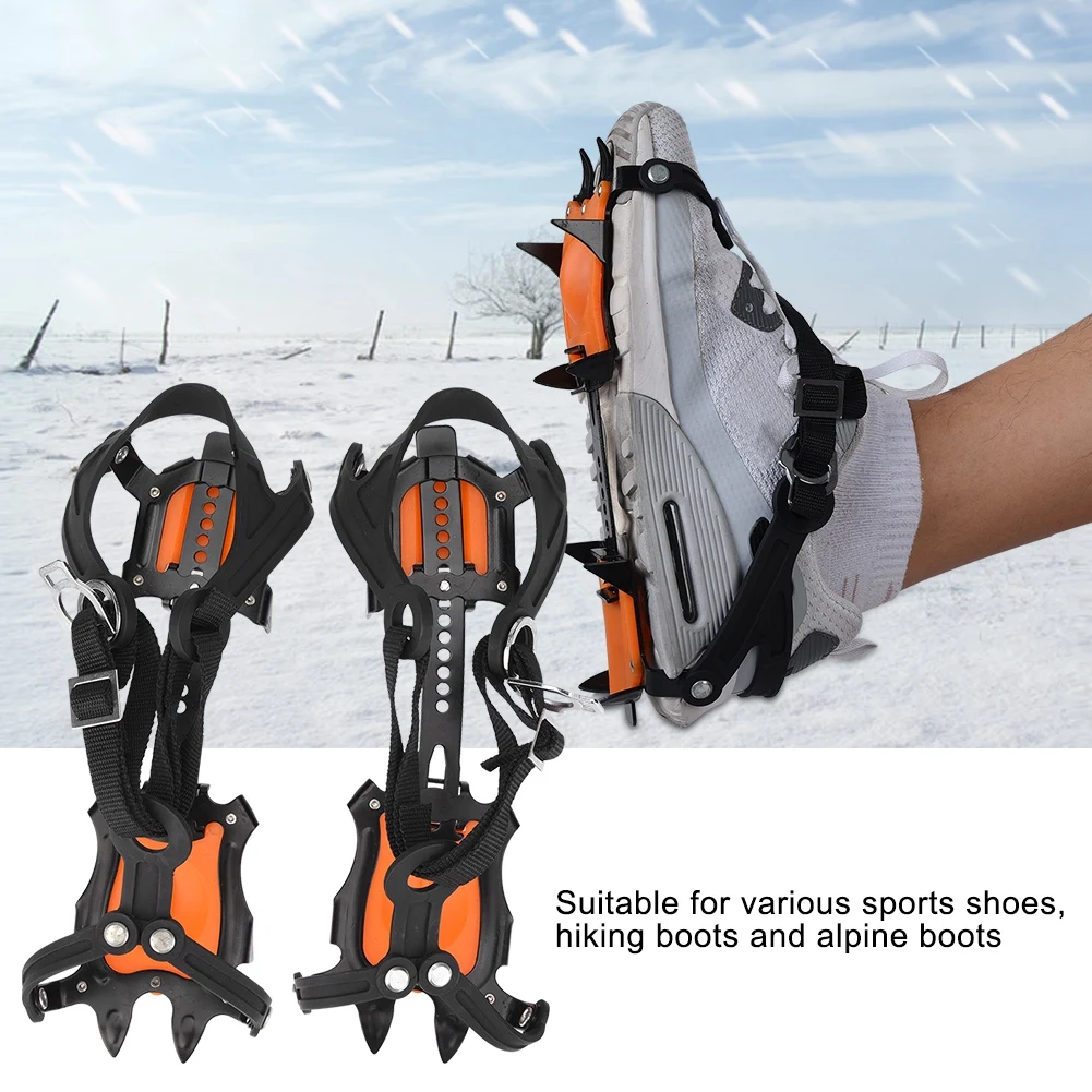 

1 Pair 10 Teeth Crampons Non-Slip Ice Snow Climbing Anti-Slip Shoe Covers Spike Cleats Crampons Anti-Slip Overshoes
