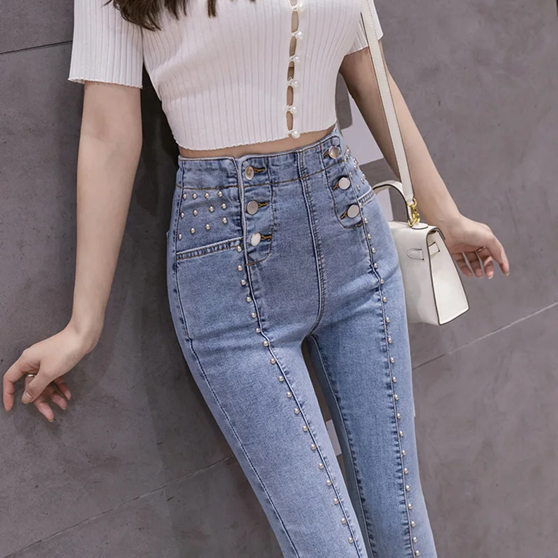 

Женские джинсы, новинка 2021, осенняя одежда, дизайн в западном стиле, тяжелая промышленная рукоятка, стандартные брюки