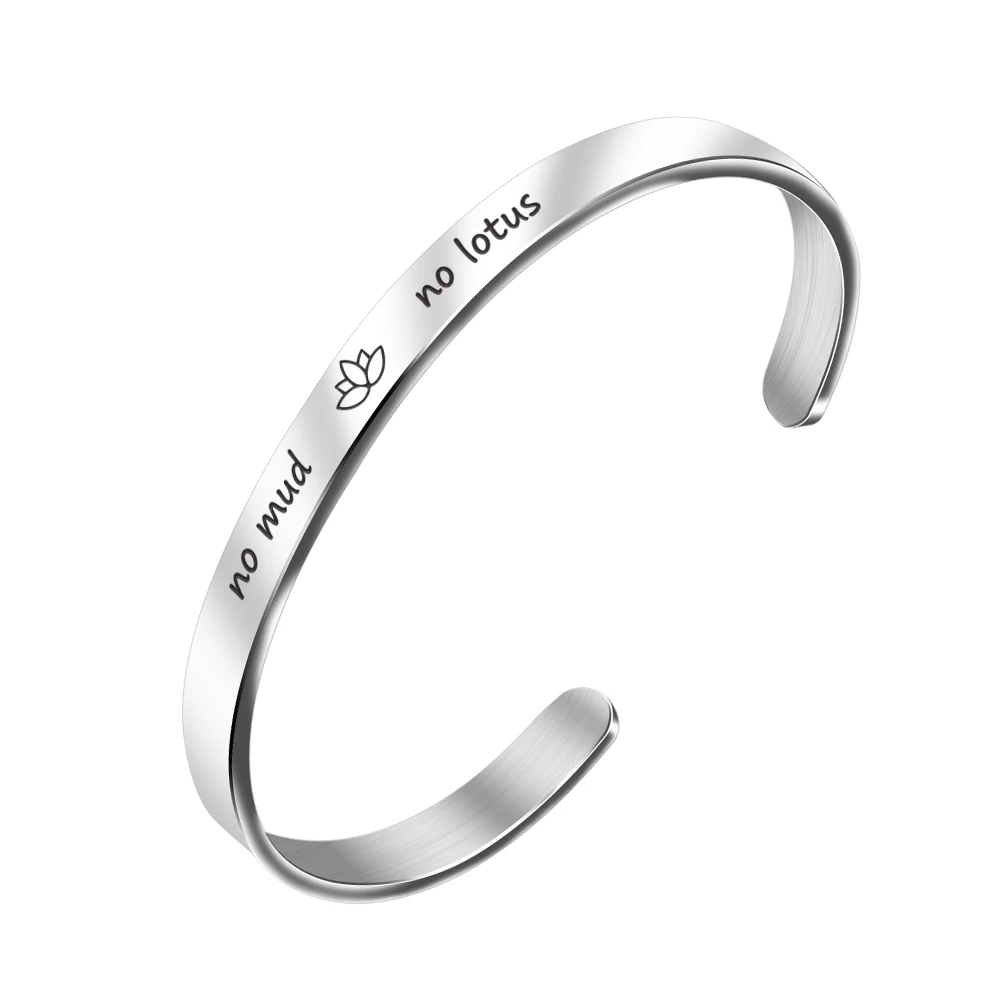 MYLONGINGCHARM 1 шт браслеты на запястье без грязи лотоса мантра из нержавеющей стали