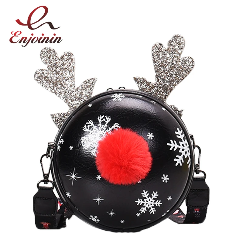 Милая дизайнерская круглая стильная женская сумка с лосем через плечо Сумочка