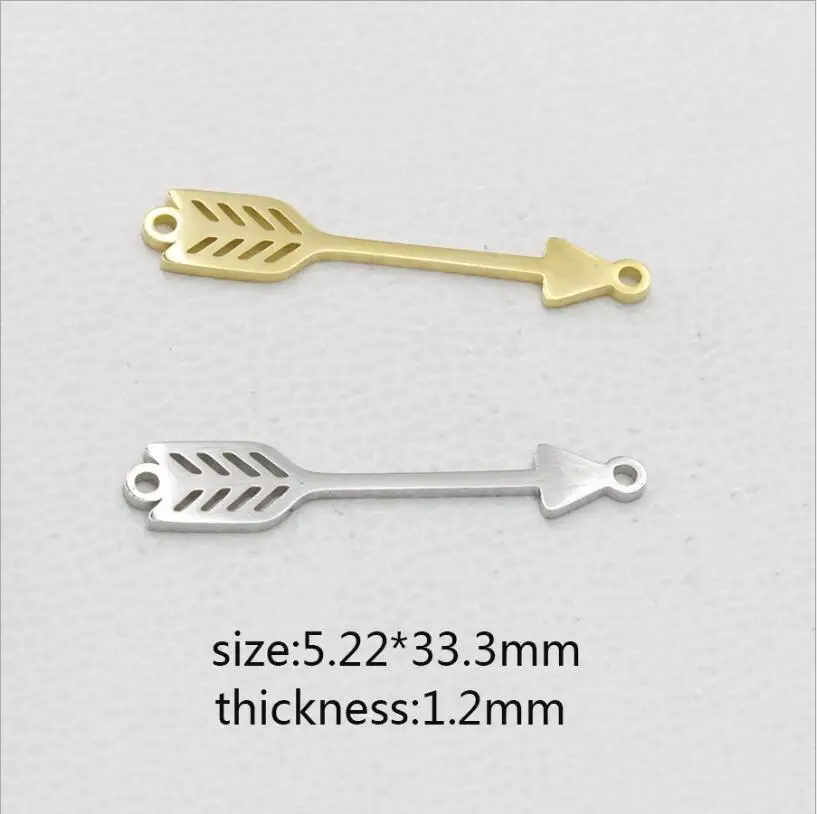 10 шт./лот зеркальная полированная стрелка из нержавеющей стали с двумя