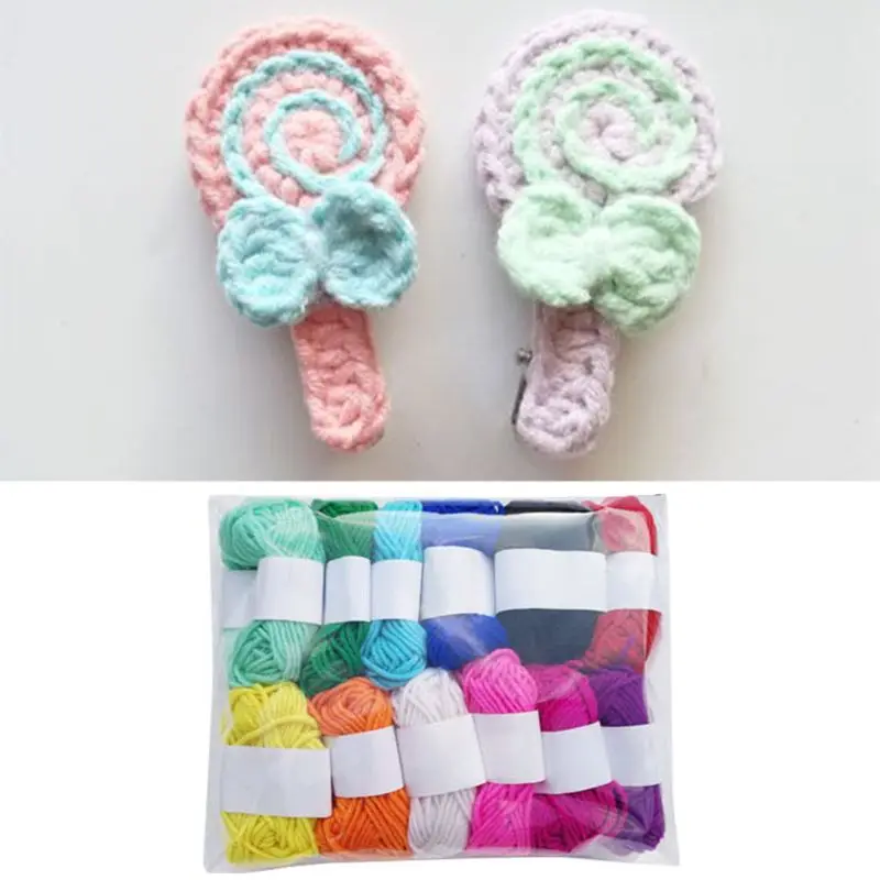 

12 Assorted Colors Children DIY Knitting Wool Yarn Crochet Acrylic Fiber Line