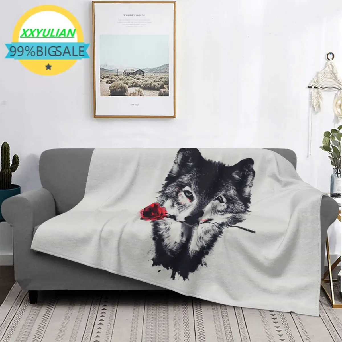 

A Wolf Carpet Living Room Flocking Textile A Hot Bed Blanket Bed Covers Luxury Blanket Blanket Flannel Blanket