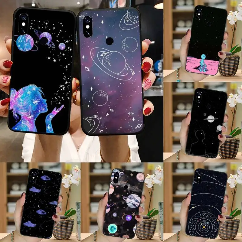 

Starry Sky Space Moons Phone Case For Xiaomi Redmi note 7 8 9 pro 8T 9A 9S Mi Note 10 Lite pro
