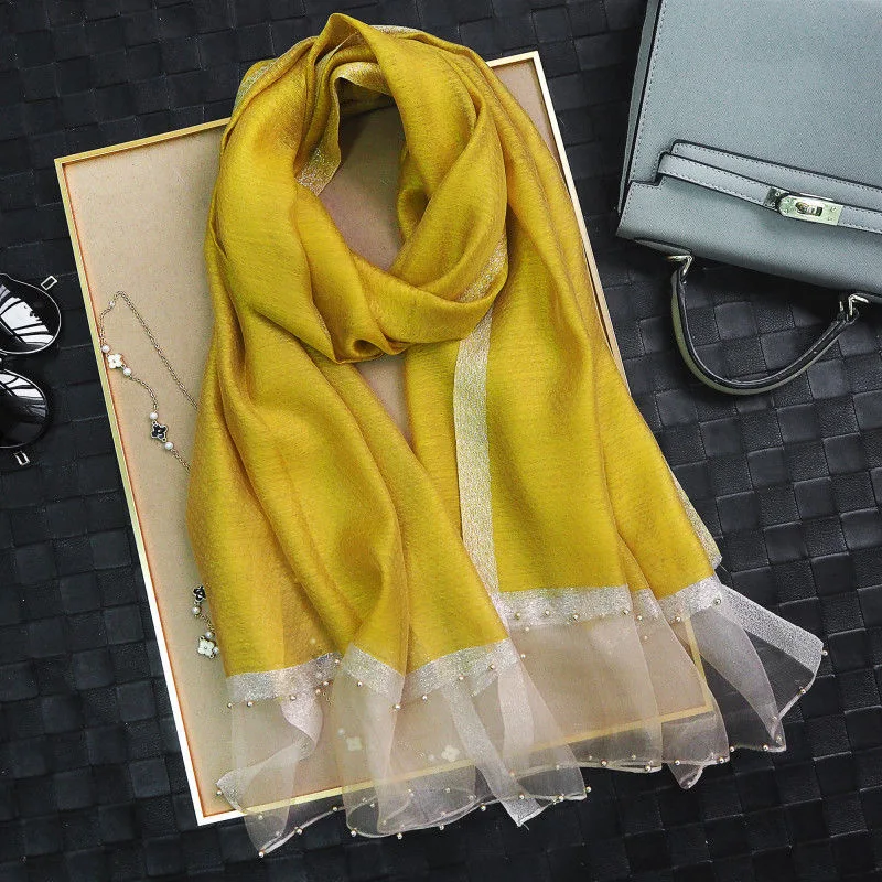 

Free Shipping (200*80CM) High Quality Mulberry silk wool scarf women's thin & long plaid all-match scarf shawl dual-use exterior