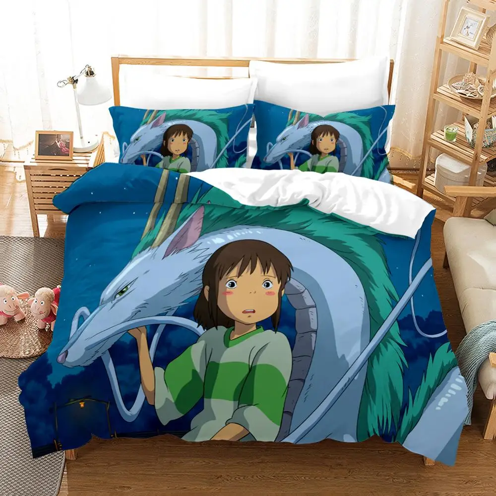 

Комплект постельного белья в стиле аниме «Унесенные призраками», комплекты пододеяльников с 3D-принтом, наволочка, Комплект постельного белья для детской комнаты
