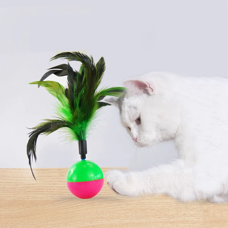 

Feather Toys Amuse Tumbler Playing Pet Cat Supplies Interactive Toys Cat Toy Throwing Toys Kitten Toys Funny Bell 25*7cm hot