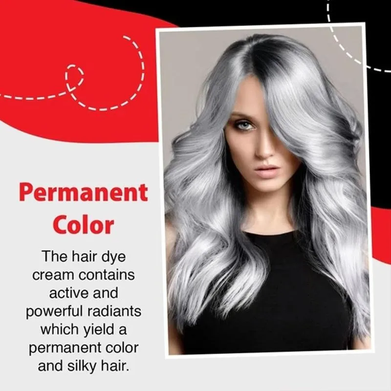 

Gray Hair Dye Cream Unisex Smoky Gray Punk Style 100ml Light Grey Silver Permanent Hair Dye Color Cream Unisex Hair Creams