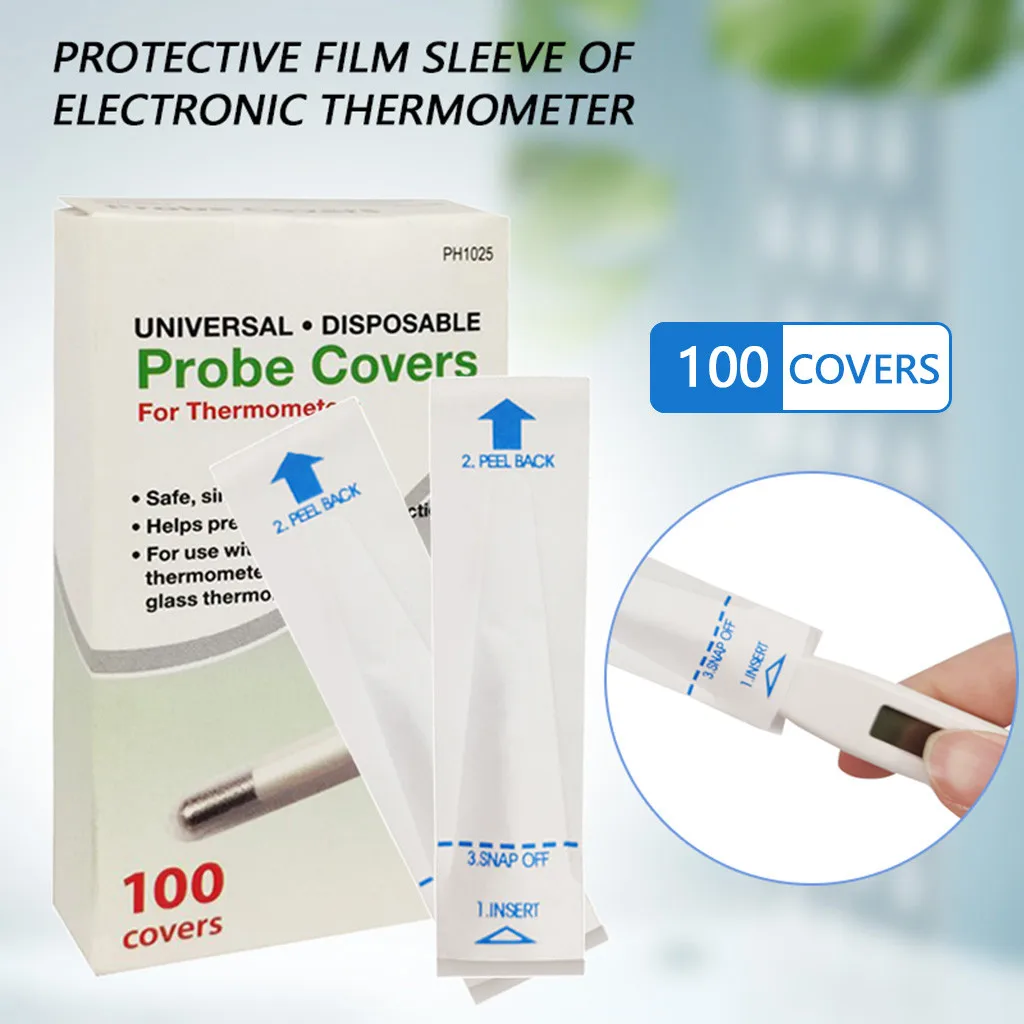 100 упаковок одноразовых универсальных электронных цифровых термометров Крышки