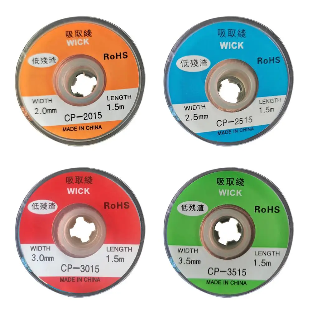 

1.5m Desoldering Braid BGA Wick Wire Lead Cord Flux Welding Solder Remover Wick Wire Lead Cord Flux BGA Repair Tool