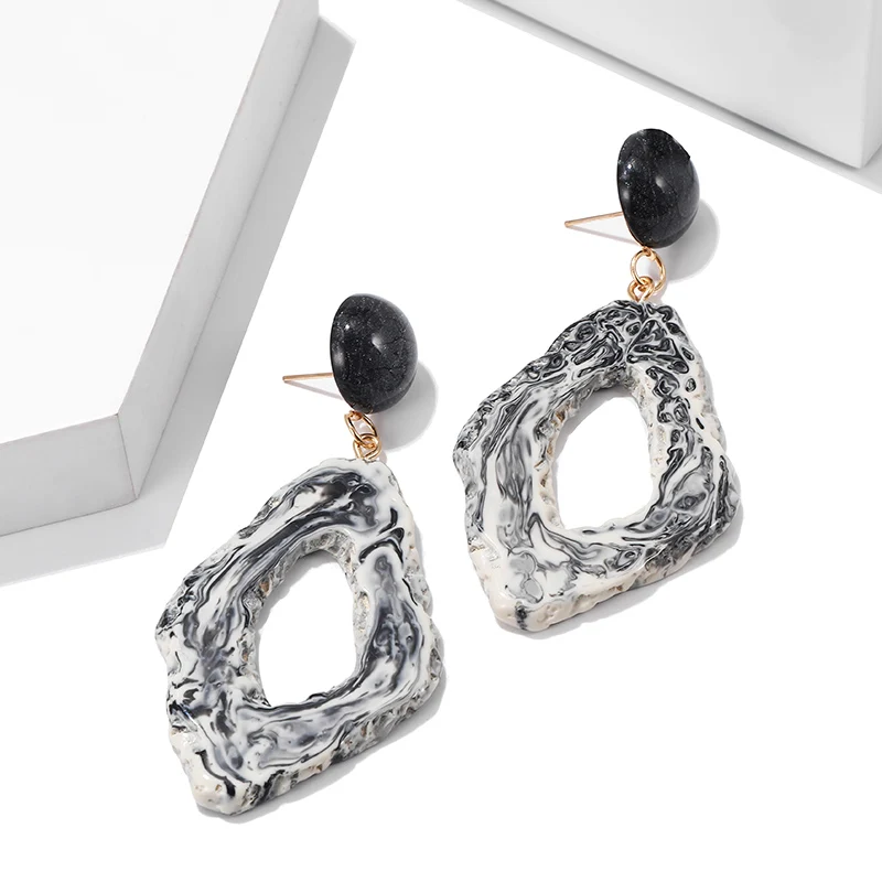 Новинка 2019 модные серьги для женщин большие геометрические акриловые смешанные