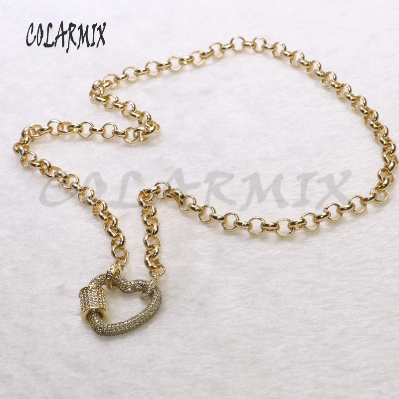 

3 strands Heart pendants necklace whole cubic zircon crystal clasp chain necklace for women fashion jewelry 7176