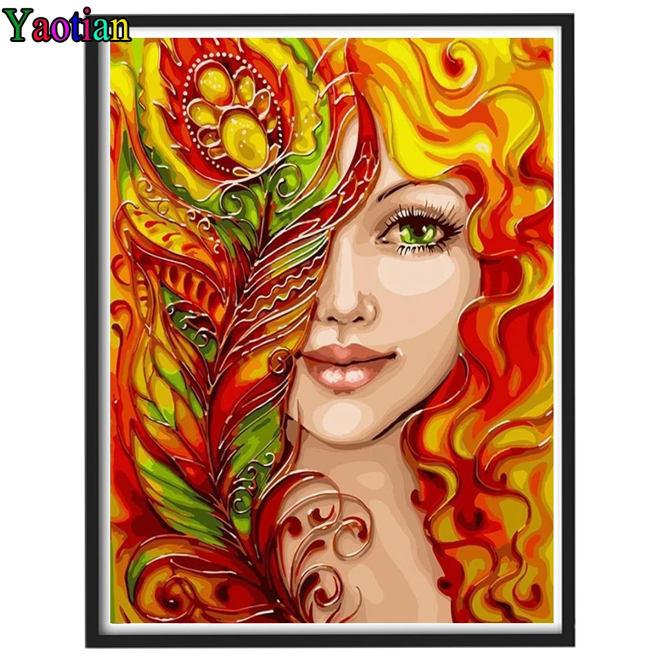 

Full Square/Round Drill 5D DIY Diamond Painting Abstract colorful feather beauty Diamond Embroidery mosaic diamond Stitch Cross