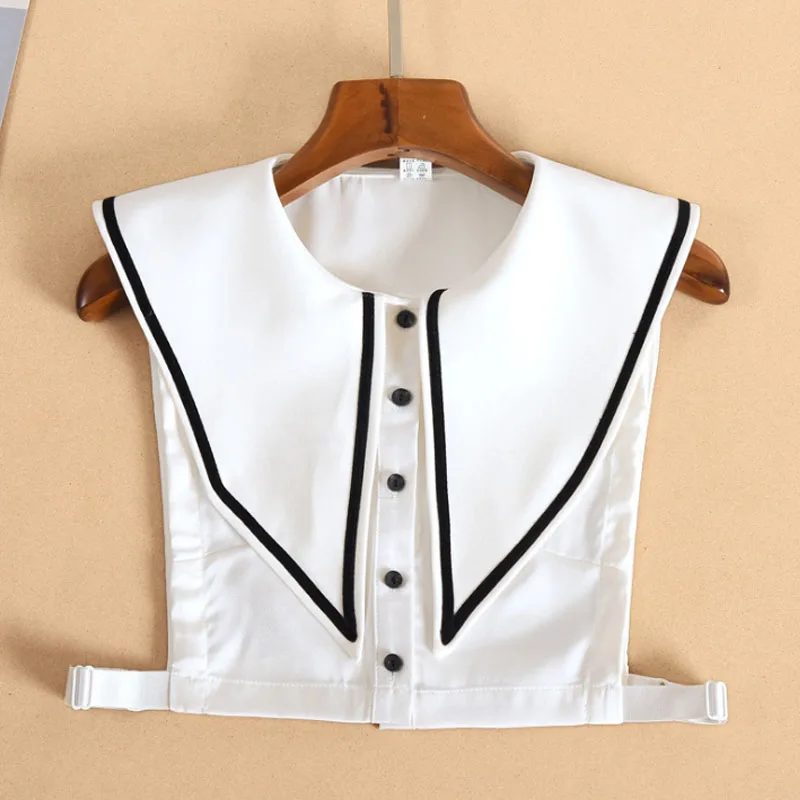 Женский белый воротник с капюшоном съемный рубашка воротником ложный |