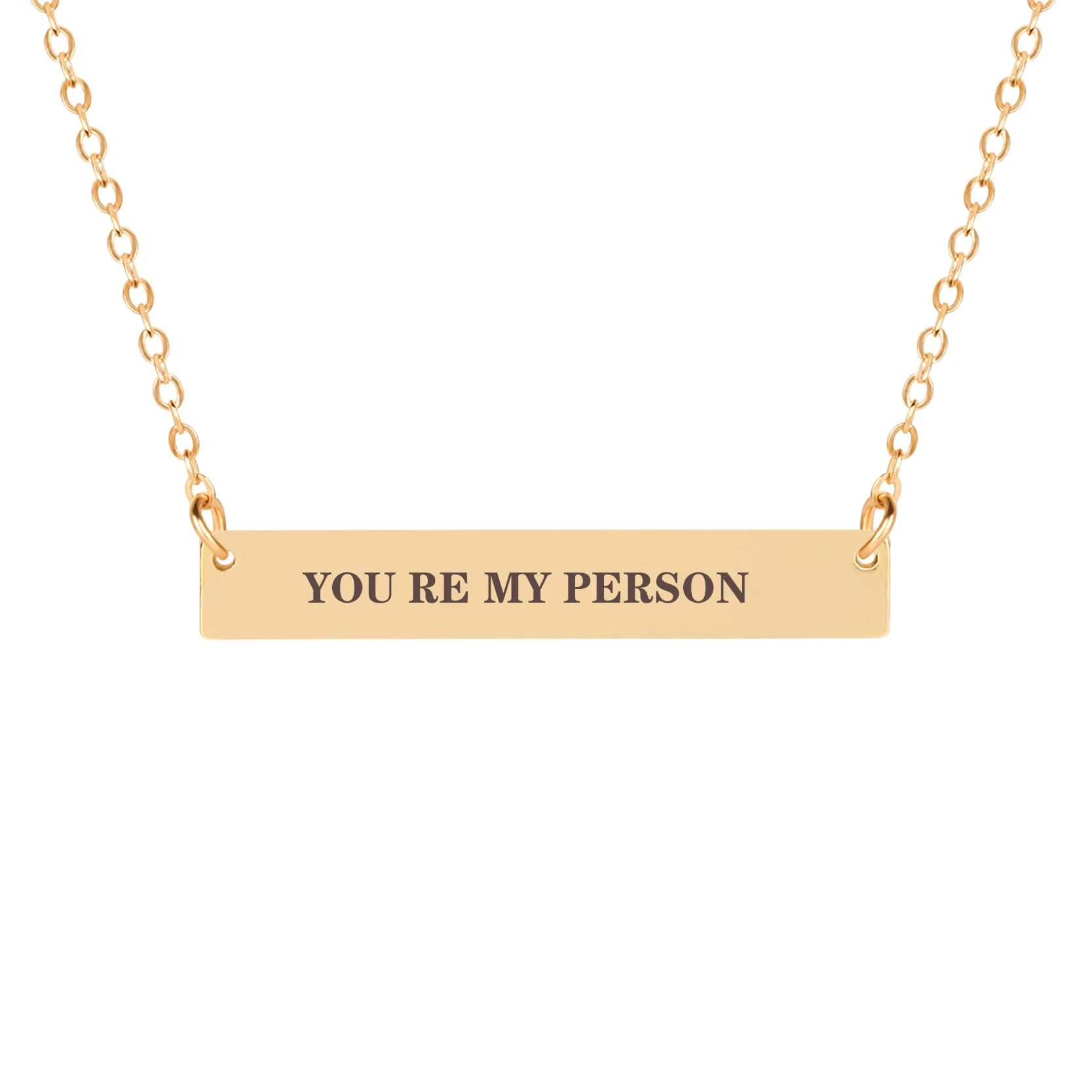 YOU RE MY PERSON Очаровательное ожерелье с резьбой подвеска золотого цвета модная