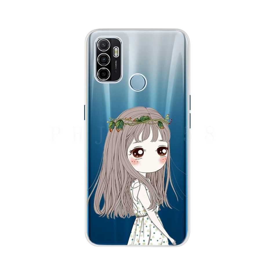 For Oppo A53 Case Cute Cat Painted Cover For Oppo A53 Phone Cases CPH2127 OppoA53 Full Coque Bumper 6.5'' Oppo A 53 Phone Fundas oppo cover