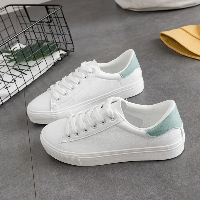 

Spring Chic Sneakers for Women All White Casual Shoes Lace Pink Blue Sneakers All Match Chaussure Femme Zapatillas Lona Mujer