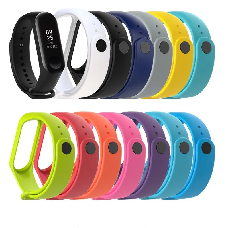 Ремешок силиконовый для Xiaomi Mi Band 3 4 сменный спортивный браслет наручных часов