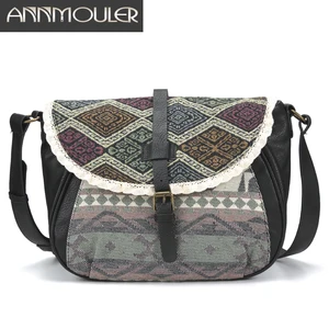 Винтажная женская сумка на плечо, кружевная сумочка-тоут через плечо с цветочным узором в богемном стиле, Женский дизайнерский мессенджер