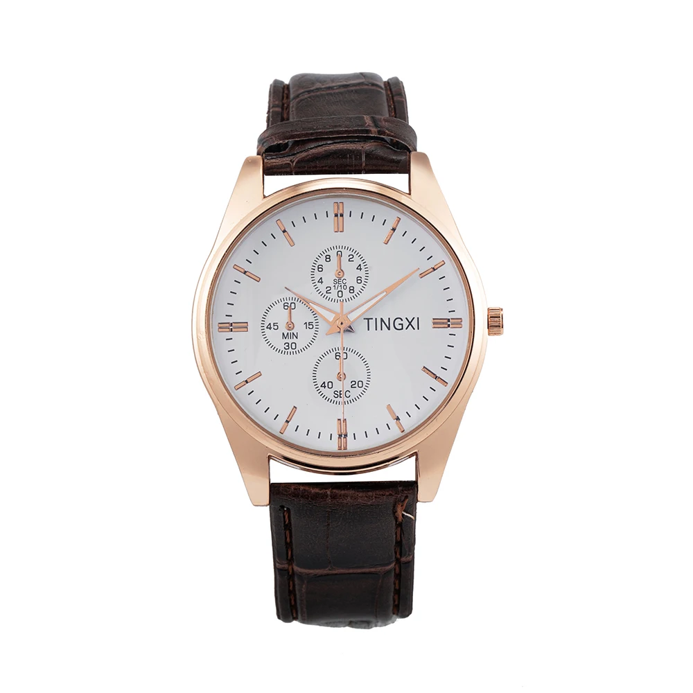 

Quartz Wrist Watches Genuine Leather Strap Watch Business Calendar Japan Quartz Movement Full Black montre homme Waterproof