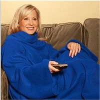 women men warm soft coral fleece cuddle snuggle blanket with sleeves family winter warm wool blanket robe shawl with sleeves