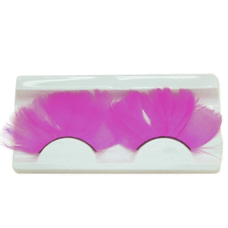 Натуральный Красочный перо сценический Макияж Поддельные ресницы толстые и