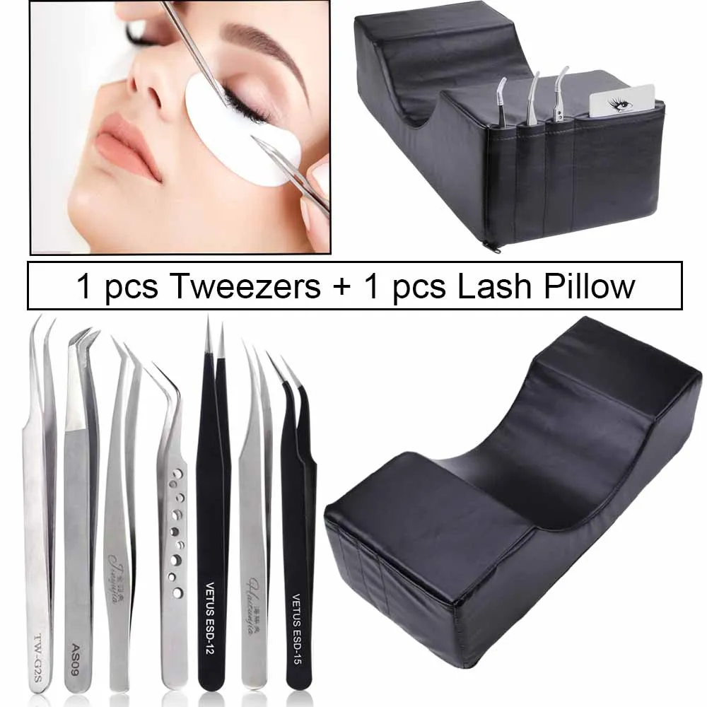 Подушка из ПУ для наращивания ресниц эргономичный пинцет с эффектом памяти