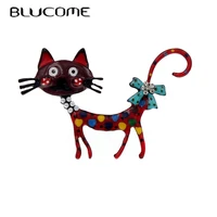 blucome oil dripping cute cat brooch enamel animal pins womens brooch for coat suit sweater scarf laple pins new year gifts