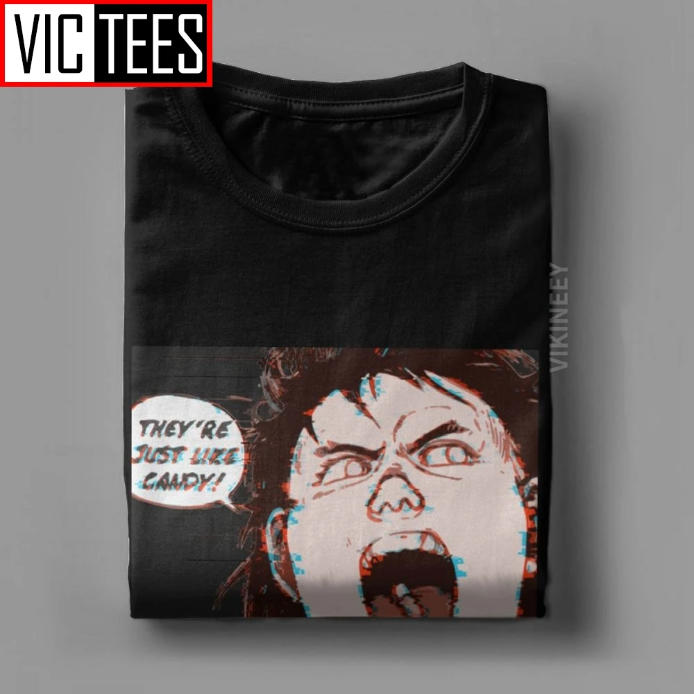 Футболка мужская оверсайз из хлопка с принтом они просто как конфеты и глитч |