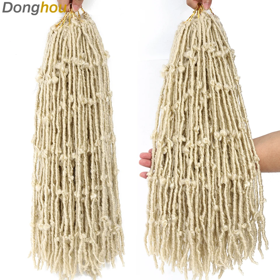 Donghou 613 светлые бабочки Locs вязаные волосы крючком косы предварительно петля