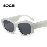 soei retro irregular polygon cat eye women sunglasses fashion jelly tea champagne eyewear shades uv400 men trending sun glasses