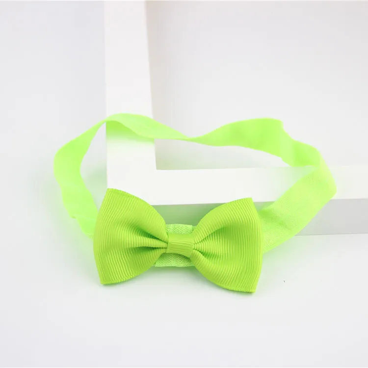 a08 Fluorescent Gree 1 шт., 7 см, Детская повязка на голову, лента с бантиками, повязка на голову, эластичное бандо, аксессуары, 1801ZYAA1716 - Цвет: a08 Fluorescent Gree