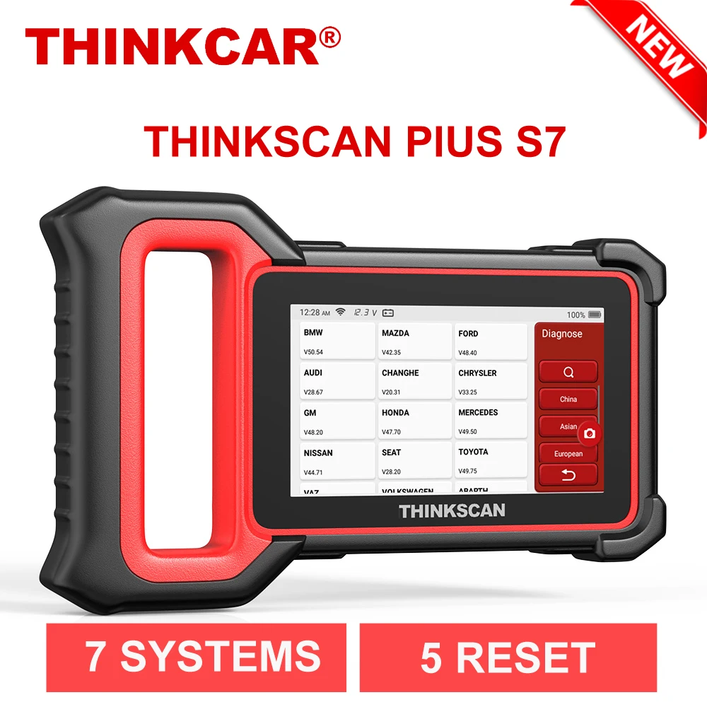 Диагностический Автомобильный сканер THINKCAR THINKSCAN Plus S7 OBD2 7 систем с 5