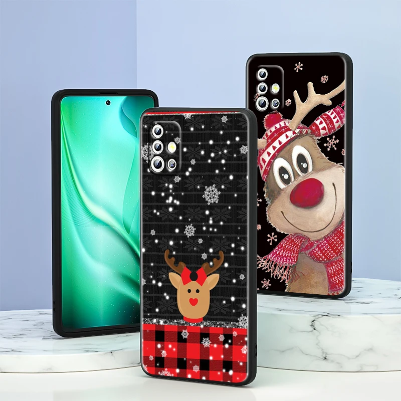 

Merry Christmas For Samsung Galaxy A33 A53 A72 A52 A42 A32 Lite A22 A13 A12 5G A03S A02S A02 Black Phone Case Capa