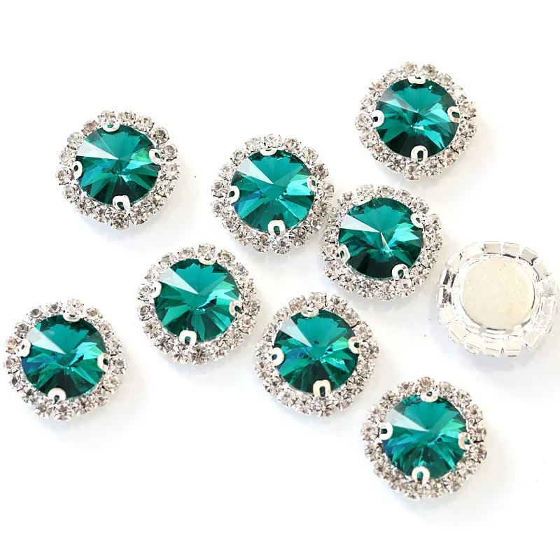 Красочная Хрустальная пряжка 5 размеров круглая пришивная стразы с плоской