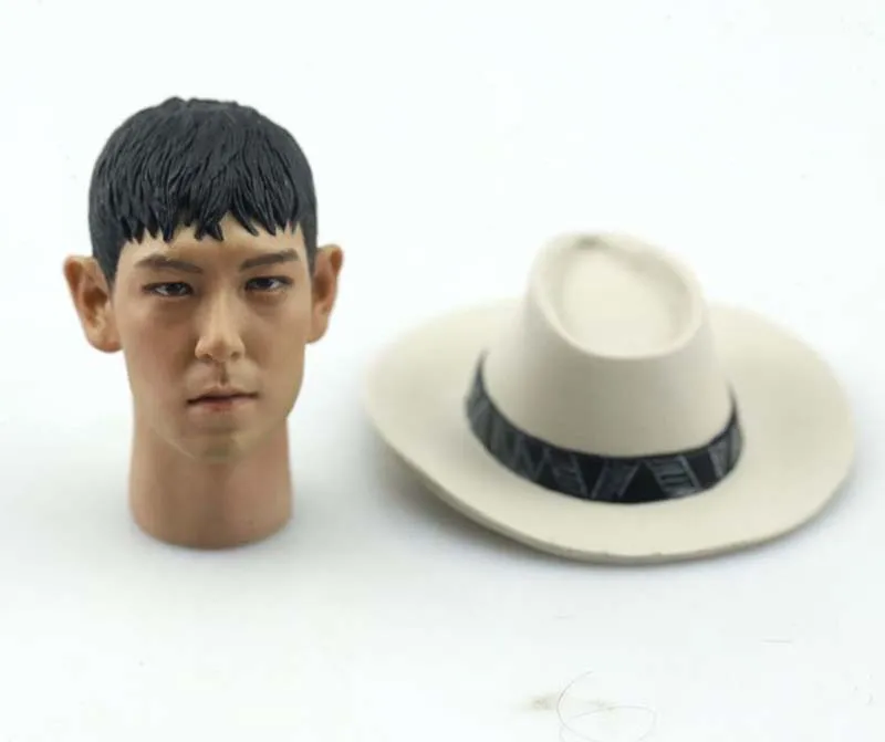 Масштаб 1/6 голова Bigbang с крышкой T.O.P Choi сын Hyun резьба по голове для 12-дюймовой