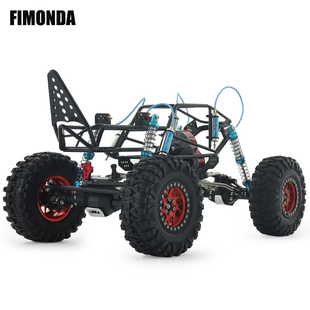 1/10 Scale Rock Racer Metal Tube Roll Cage Chassis Kit with 2.2 Wheels for RC Crawler Off-Road Truck