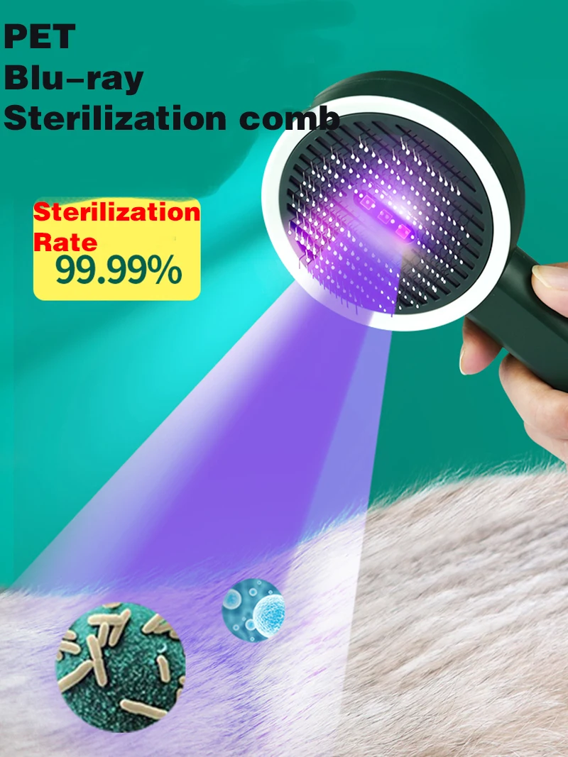 

New Pet Dog Brush UV Sterilization Pet Hair Remover Insect Removal Cat Brush To Floating Hair Massage Dogs Grooming Pet Supplies