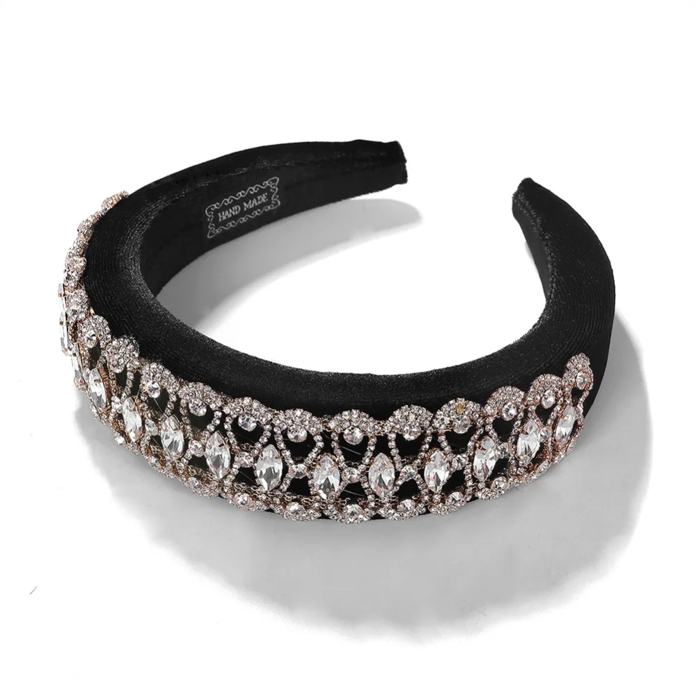 Vedawas Multi-Color Gem Baroque Headbands Women Diamond Hair Accessories Pearl Headband Girls Crown Flower Hairbands Head Wrap - Цвет: 16