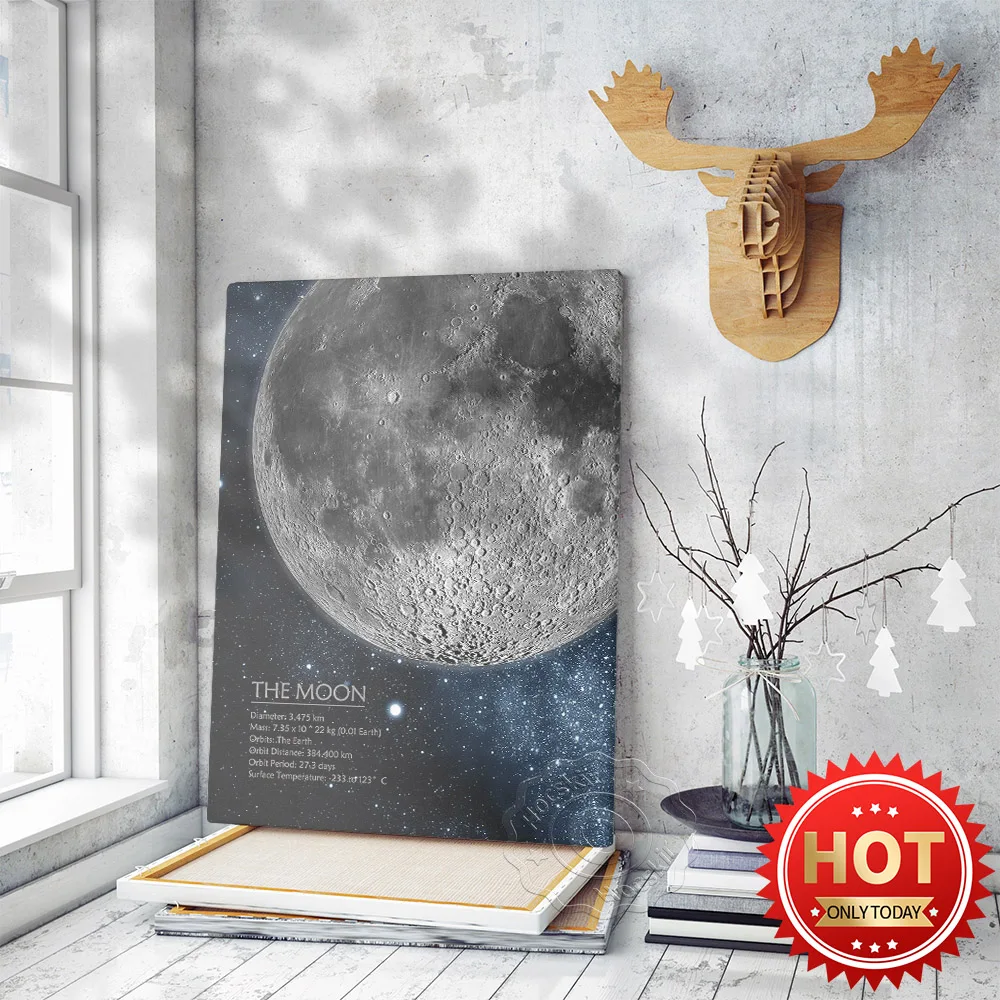 

Moon Expedition Prints Poster, Universe Astronaut Wall Art, Space Moon Print Art, Modern Planet Wall Picture, Home Decoration