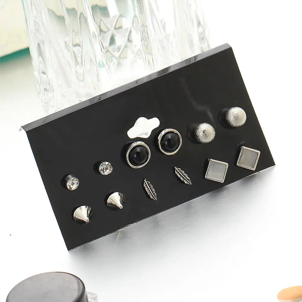 6 пар/компл. Модная стильная обувь на заклепках мяч Стразы Перо шпильки серьги