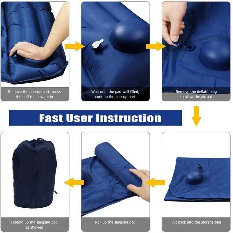 

Camping Sleeping Pad with Built-in Pump, Inflatable Camping Mat with Pillow, Ultralight Durable Sleeping Pad Outdoor Activities