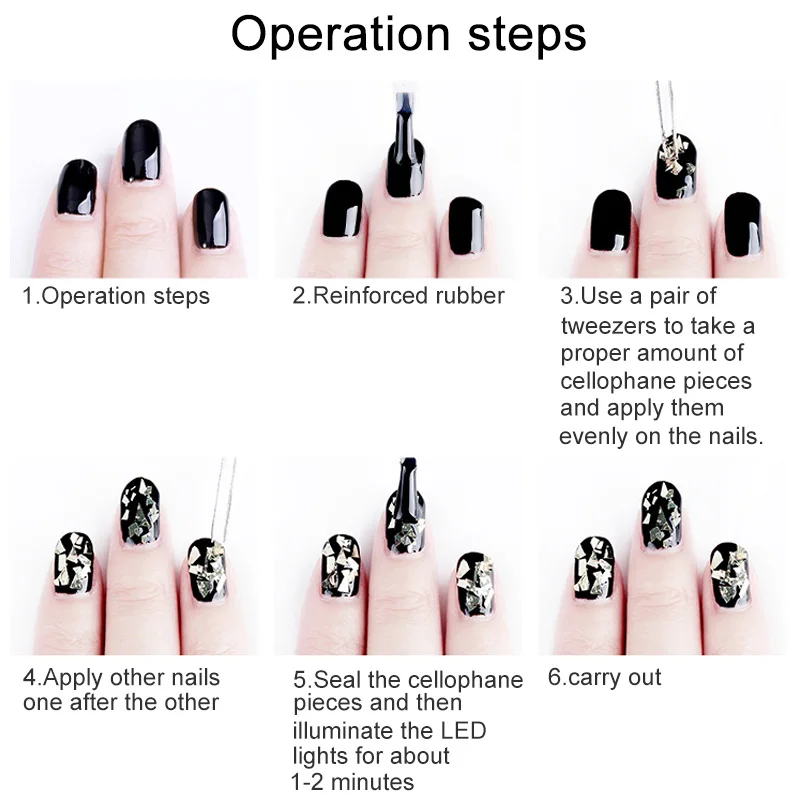 Хит продаж 6 коробок сделай сам украшение блестка для дизайна ногтей фольга