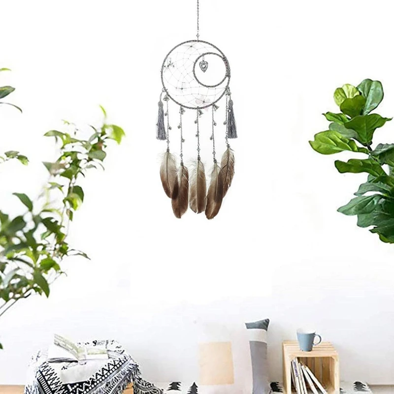 

Handmade Dream Catcher Net with Feathers Wall Hanging Dreamcatcher Craft Gift Christmas Decoration for Home-65cm