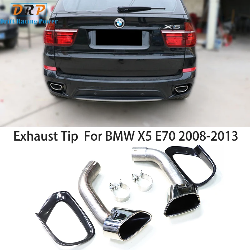

1 Pair Exhaust Tip For BMW X5 E70 2008-2013 Exhaust Pipe 304 Stainless Steel Muffler Tip Car Exhaust Tailpipe